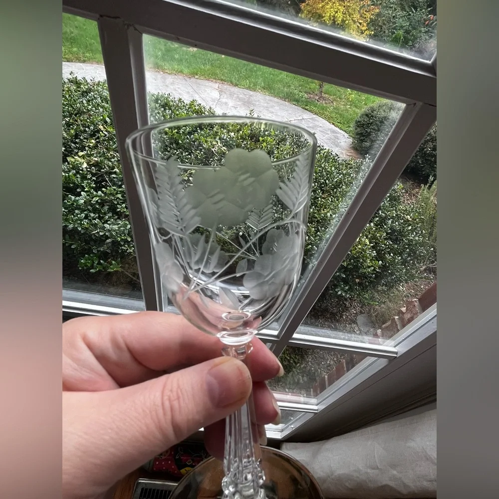 Libbey Glass Company Crystal Garland wine goblet, glasses set of 7